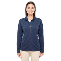 Devon & Jones Women's Navy Heather Fairfield Herringbone Full-Zip Jacket