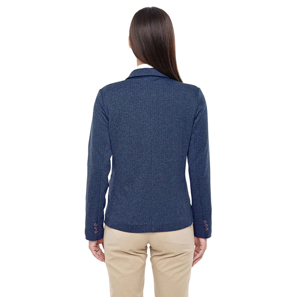 Devon & Jones Women's Navy Heather Fairfield Herringbone Soft Blazer