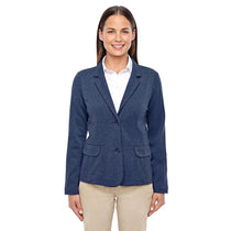 Devon & Jones Women's Navy Heather Fairfield Herringbone Soft Blazer