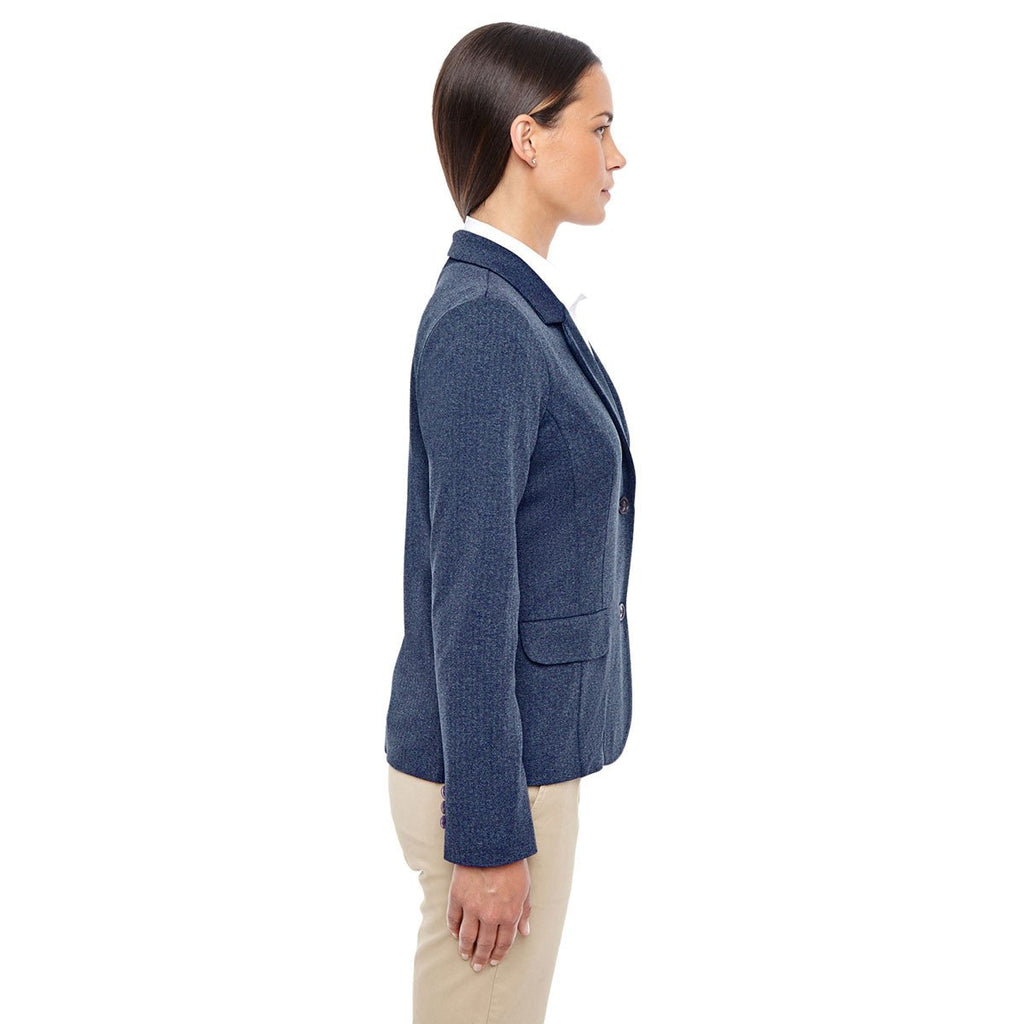 Devon & Jones Women's Navy Heather Fairfield Herringbone Soft Blazer
