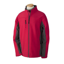 Devon & Jones Men's Red/Dark Charcoal Soft Shell Colorblock Jacket