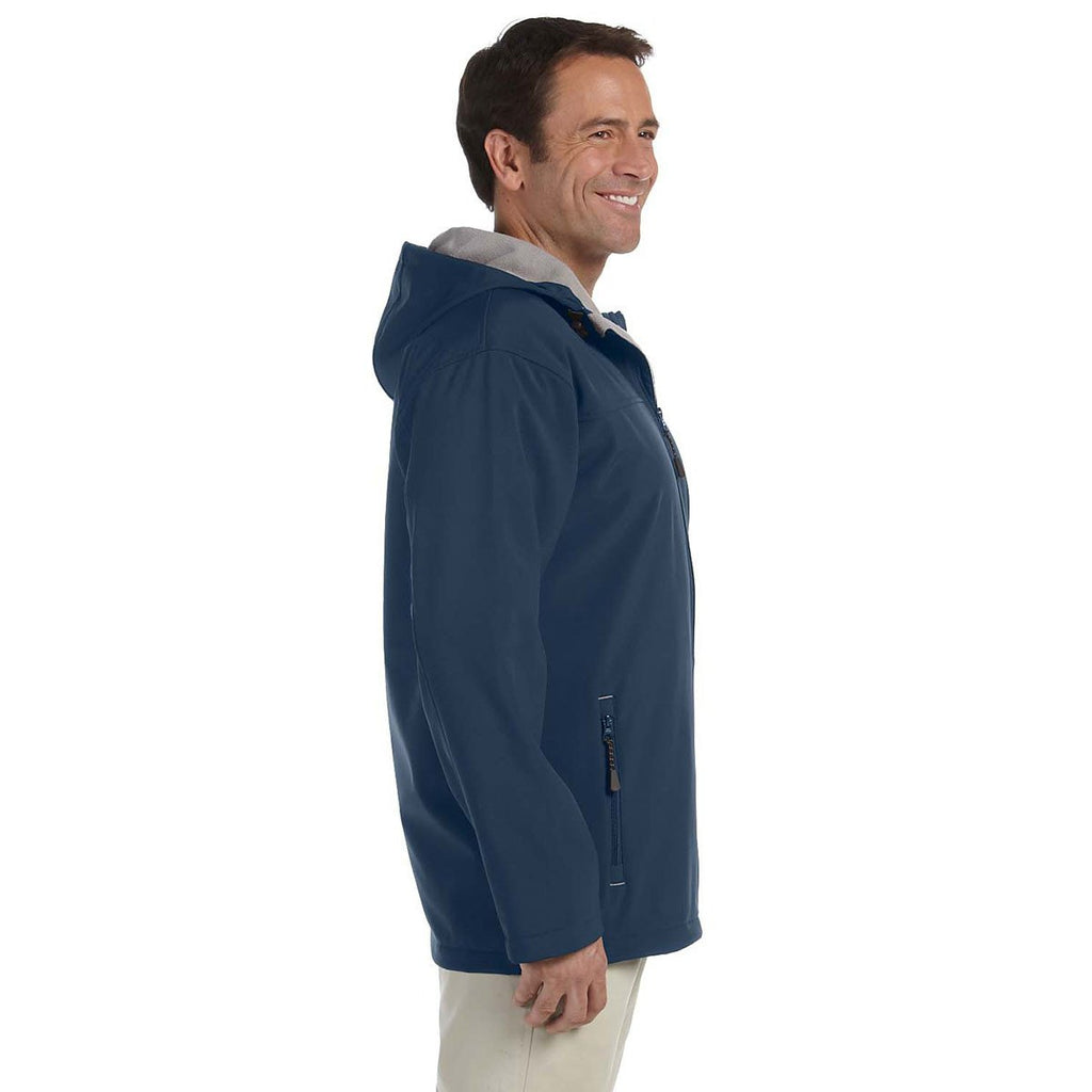 Devon & Jones Men's Navy Soft Shell Hooded Jacket