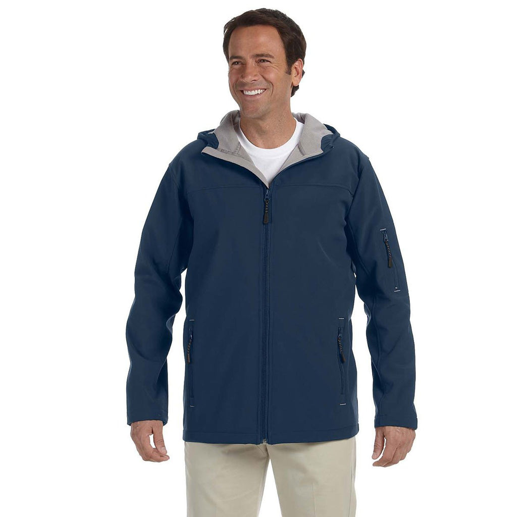 Devon & Jones Women's Navy Soft Shell Hooded Jacket