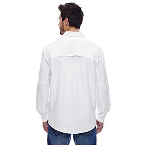 Dri Duck Men's White Long-Sleeve Catch Fishing Shirt
