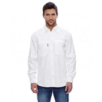 Dri Duck Men's White Long-Sleeve Catch Fishing Shirt