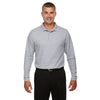 Devon & Jones Men's Grey Heather Drytec 20 Performance Long-Sleeve Polo