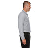 Devon & Jones Men's Grey Heather Drytec 20 Performance Long-Sleeve Polo