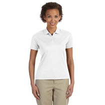 Devon & Jones Women's White Pima-Tech Jet Pique Polo