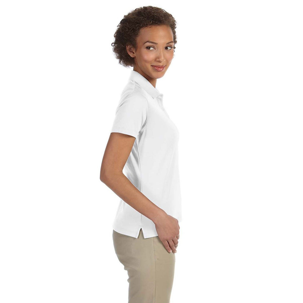 Devon & Jones Women's White Pima-Tech Jet Pique Polo