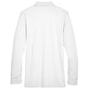 Devon & Jones Men's White CrownLux Performance Plaited Long Sleeve Polo