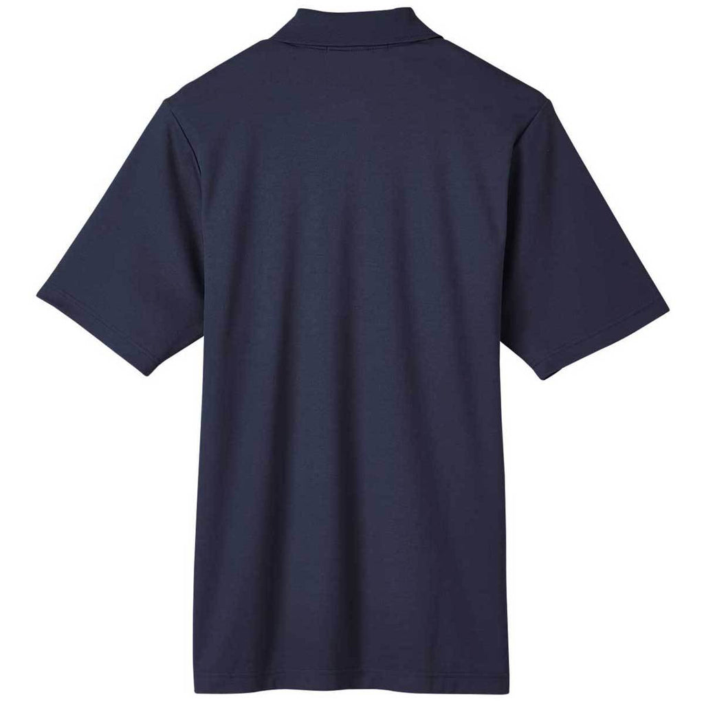 Devon & Jones Men's Navy CrownLux Performance Plaited Polo with Pockets