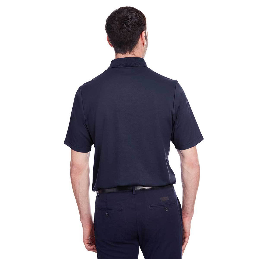 Devon & Jones Men's Navy CrownLux Performance Plaited Polo with Pockets