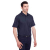 Devon & Jones Men's Navy CrownLux Performance Plaited Polo with Pockets