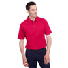 Devon & Jones Men's Red CrownLux Performance Plaited Polo with Pockets