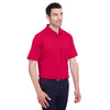 Devon & Jones Men's Red CrownLux Performance Plaited Polo with Pockets
