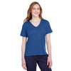 Devon & Jones Women's True Royal CrownLux Performance Plaited Rolled-Sleeve Top