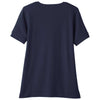 Devon & Jones Women's Navy CrownLux Performance Plaited Rolled-Sleeve Top
