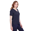 Devon & Jones Women's Navy CrownLux Performance Plaited Rolled-Sleeve Top