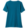 Devon & Jones Women's Dark Teal CrownLux Performance Plaited Rolled-Sleeve Top