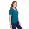 Devon & Jones Women's Dark Teal CrownLux Performance Plaited Rolled-Sleeve Top