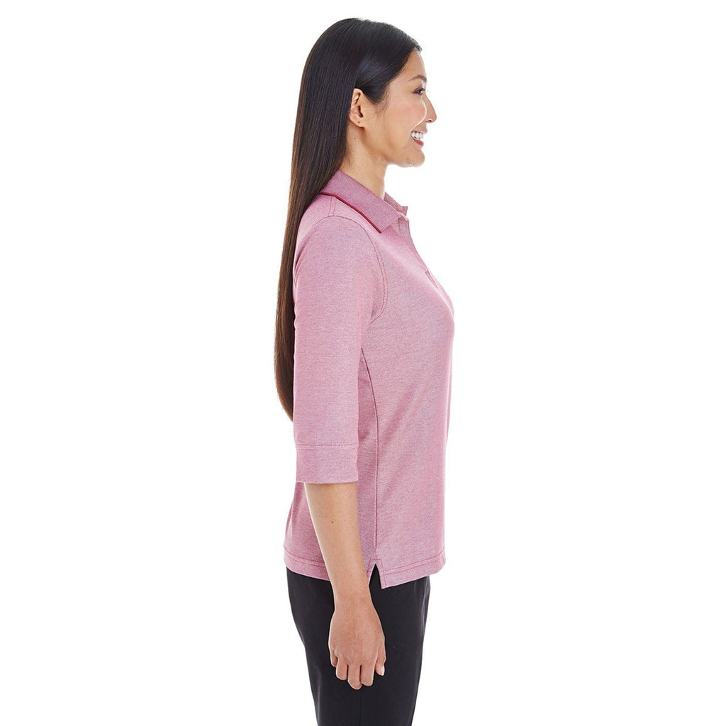 Devon & Jones Women's Burgundy Heather Pima-Tech Oxford Pique Polo
