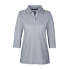 Devon & Jones Women's Navy Heather Pima-Tech Oxford Pique Polo
