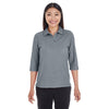 Devon & Jones Women's Navy Heather Pima-Tech Oxford Pique Polo