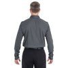 Devon & Jones Men's Dark Grey Heather Central Cotton Blend Melange Button Down