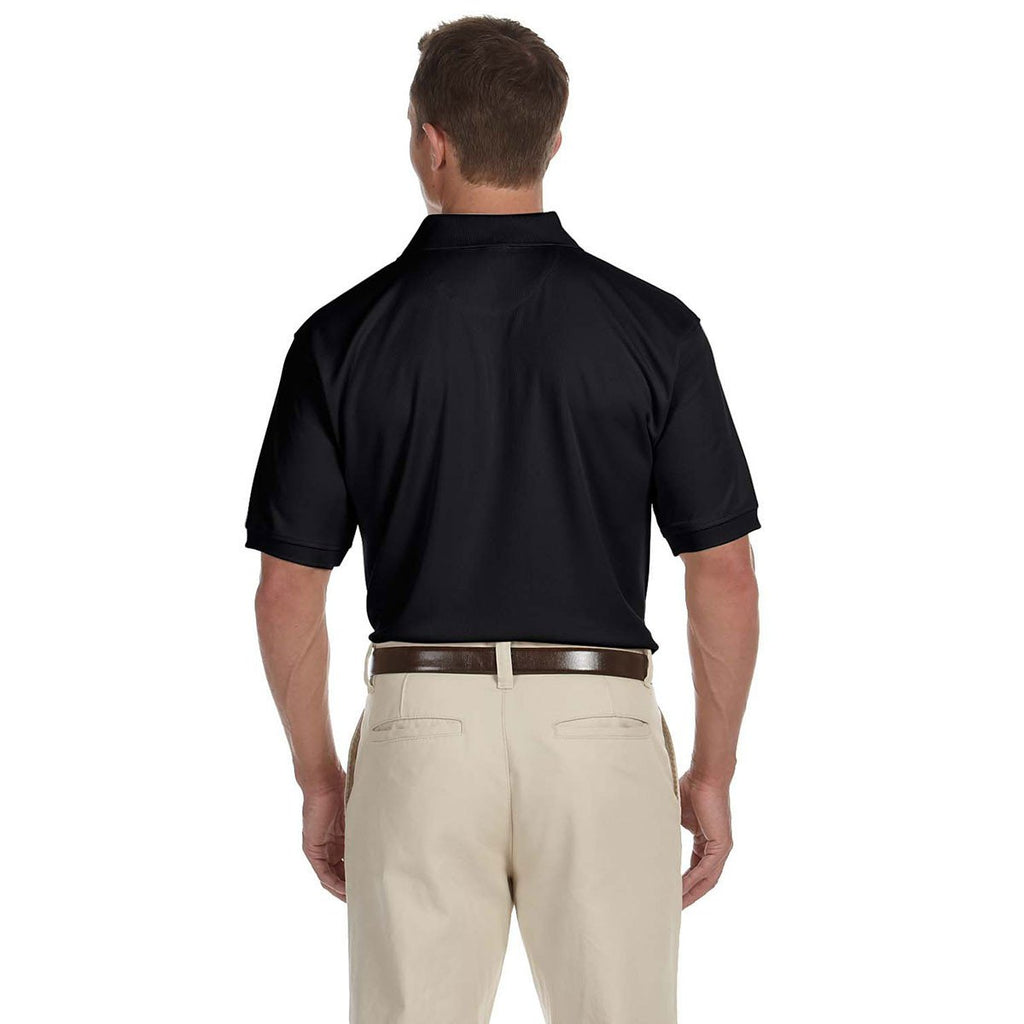 Devon & Jones Men's Black Dri-Fast Advantage Solid Mesh Polo