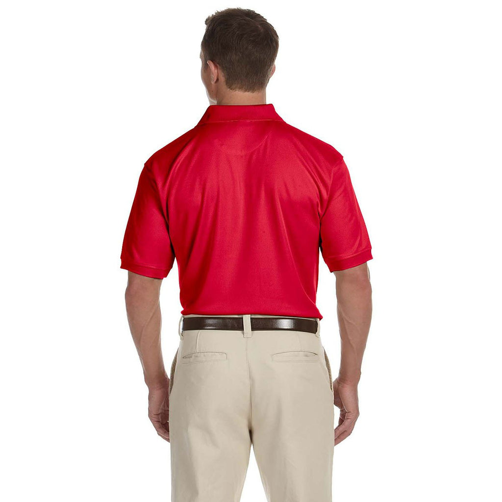 Devon & Jones Men's Red Dri-Fast Advantage Solid Mesh Polo