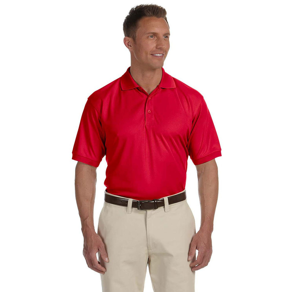 Devon & Jones Men's Red Dri-Fast Advantage Solid Mesh Polo