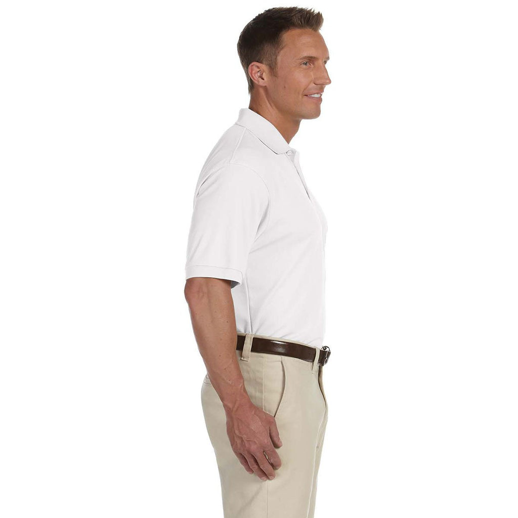 Devon & Jones Men's White Dri-Fast Advantage Solid Mesh Polo