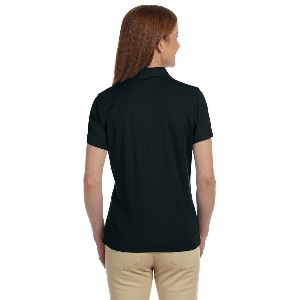 Devon & Jones Women's Black Dri-Fast Advantage Solid Mesh Polo