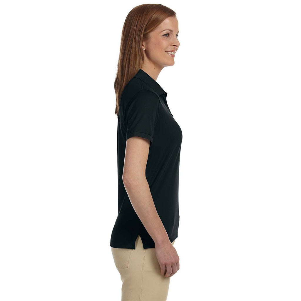 Devon & Jones Women's Black Dri-Fast Advantage Solid Mesh Polo