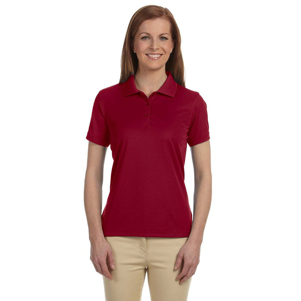 Devon & Jones Women's Crimson Dri-Fast Advantage Solid Mesh Polo