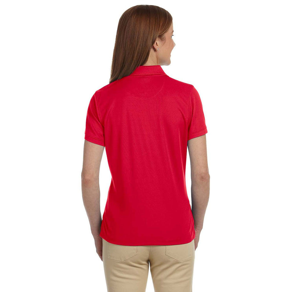 Devon & Jones Women's Red Dri-Fast Advantage Solid Mesh Polo