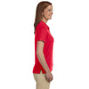 Devon & Jones Women's Red Dri-Fast Advantage Solid Mesh Polo