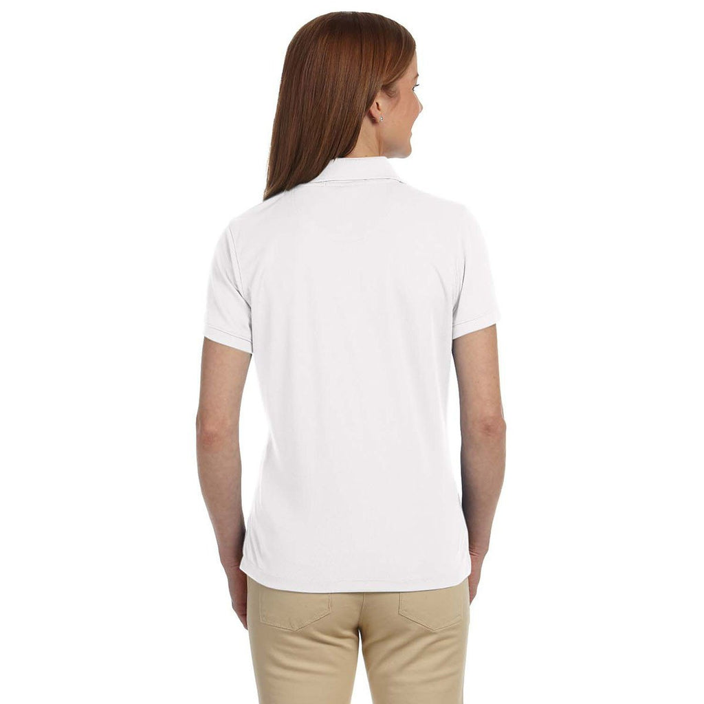 Devon & Jones Women's White Dri-Fast Advantage Solid Mesh Polo