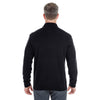 Devon & Jones Men's Black/Graphite Manchester Fully-Fashioned Quarter-zip Sweater