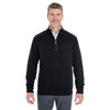 Devon & Jones Men's Black/Graphite Manchester Fully-Fashioned Quarter-zip Sweater