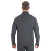 Devon & Jones Men's Dark Grey Heather/Black Manchester Fully-Fashioned Quarter-zip Sweater