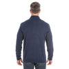 Devon & Jones Men's Navy/Graphite Manchester Fully-Fashioned Quarter-zip Sweater