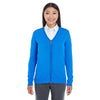 Devon & Jones Women's French Blue/Navy Manchester Fully-Fashioned Full-zip Sweater