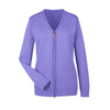 Devon & Jones Women's Grape/Navy Manchester Fully-Fashioned Full-zip Sweater