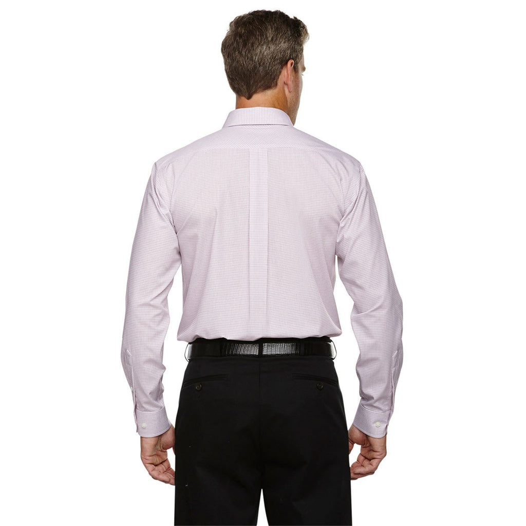 Devon & Jones Men's White/Burgundy/Silver Crown Collection Micro Tattersall