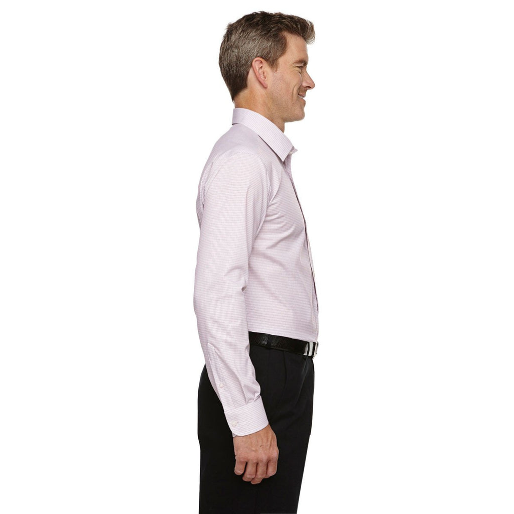 Devon & Jones Men's White/Burgundy/Silver Crown Collection Micro Tattersall