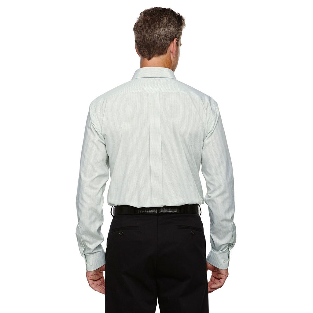 Devon & Jones Men's White/Forest/Lime Crown Collection Micro Tattersall