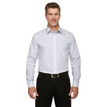 Devon & Jones Men's White/Navy/Crystle Crown Collection Micro Tattersall