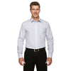 Devon & Jones Men's White/Navy/Crystle Crown Collection Micro Tattersall