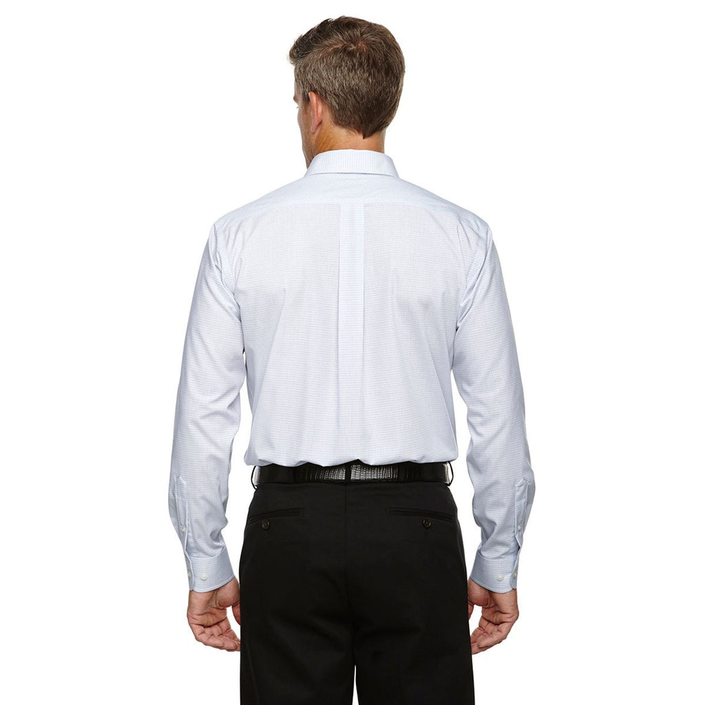 Devon & Jones Men's White/Silver/Slate Crown Collection Micro Tattersall